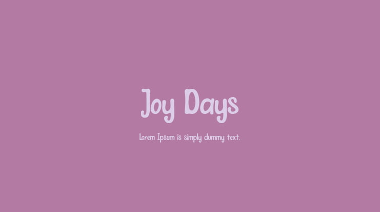 Joy Days Font Family