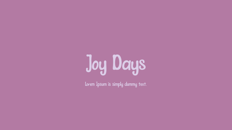 Joy Days Font Family