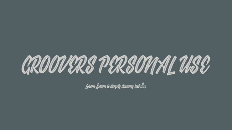 GROOVERS PERSONAL USE Font