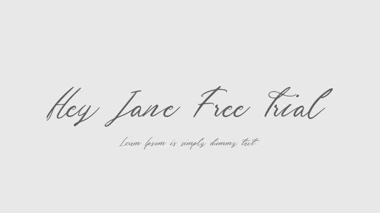Hey Jane Free Trial Font
