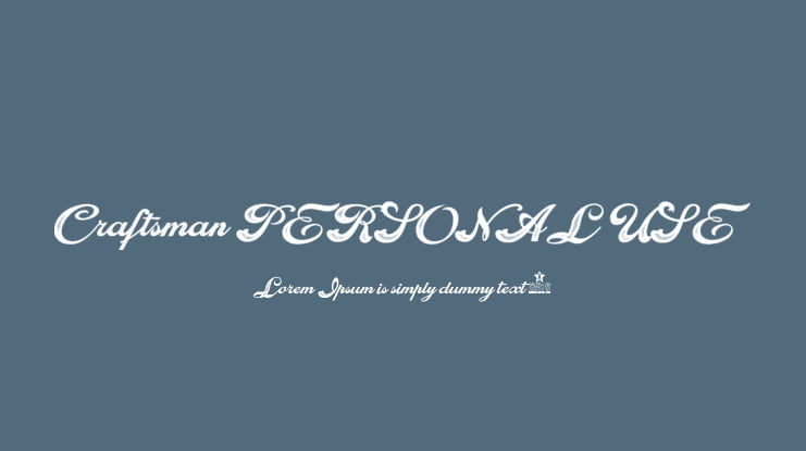 Craftsman PERSONAL USE Font