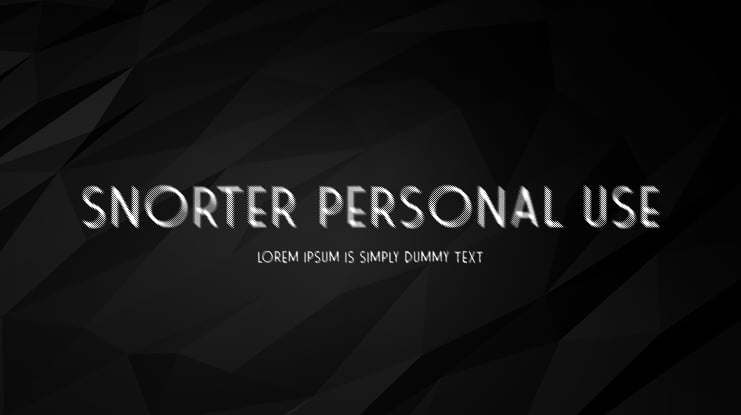 SNORTER PERSONAL USE Font