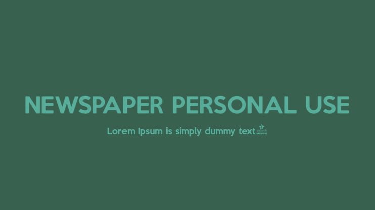 NEWSPAPER PERSONAL USE Font