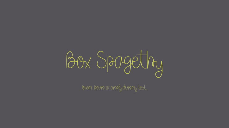 Box Spagethy Font Family