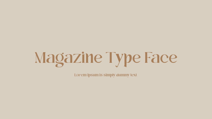Magazine Type Face Font