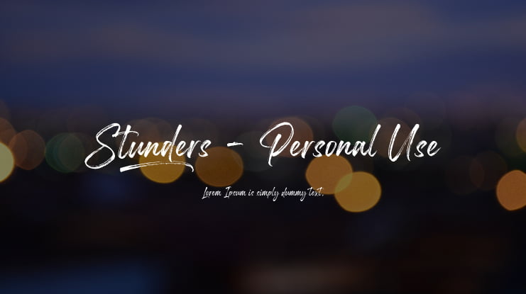 Stunders - Personal Use Font Family