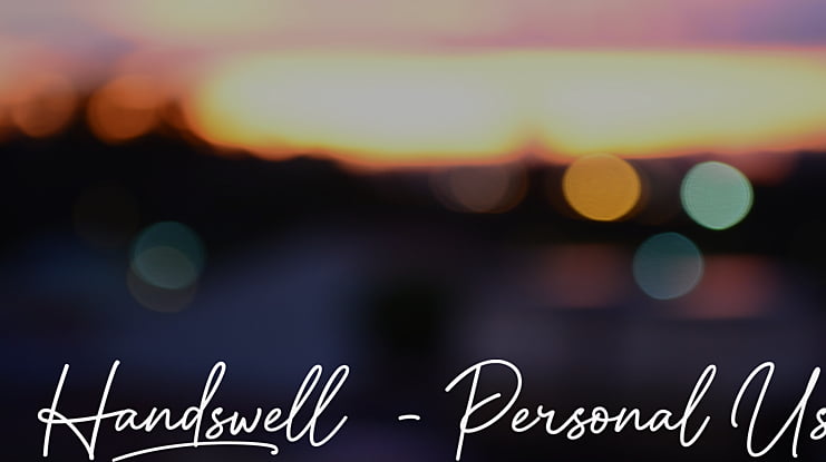 Handswell - Personal Use Font
