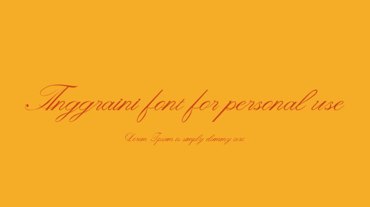 Anggraini font for personal use