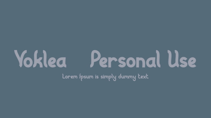 Voklea - Personal Use Font