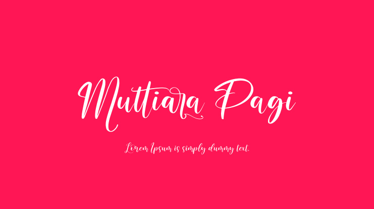 Muttiara Pagi Font