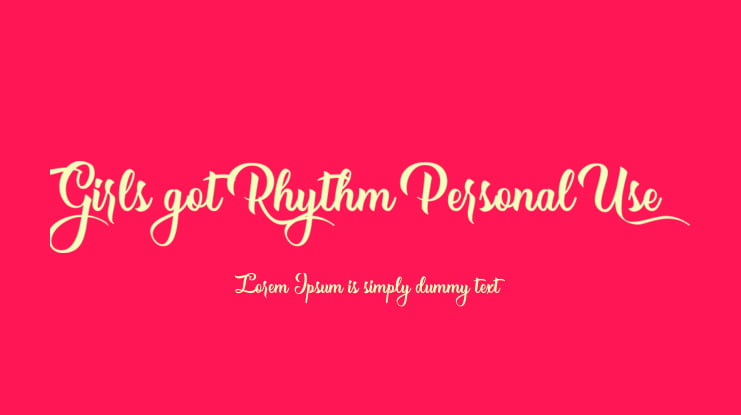 Girls got Rhythm Personal Use Font