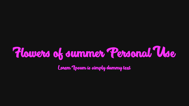 Flowers of summer Personal Use Font