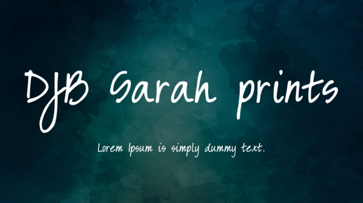 DJB Sarah prints Font
