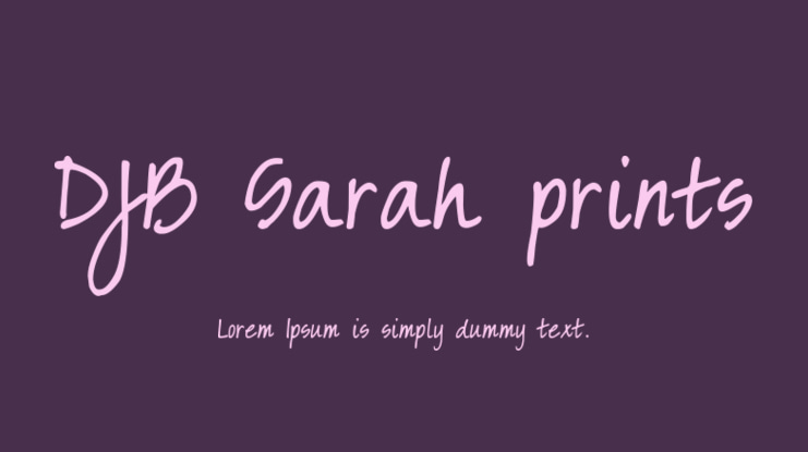 DJB Sarah prints Font