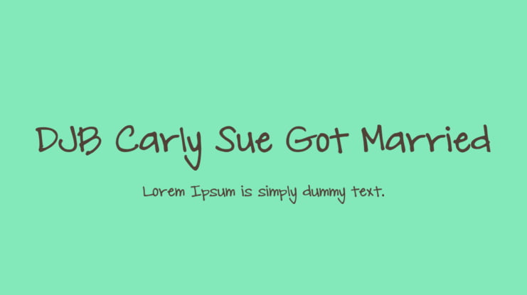 DJB Carly Sue Got Married Font
