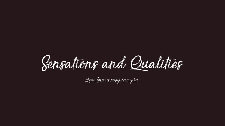 Sensations and Qualities Font