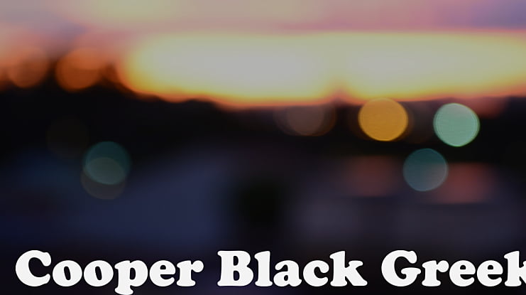 Cooper Black Greek Font