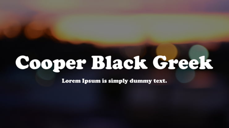 Cooper Black Greek Font
