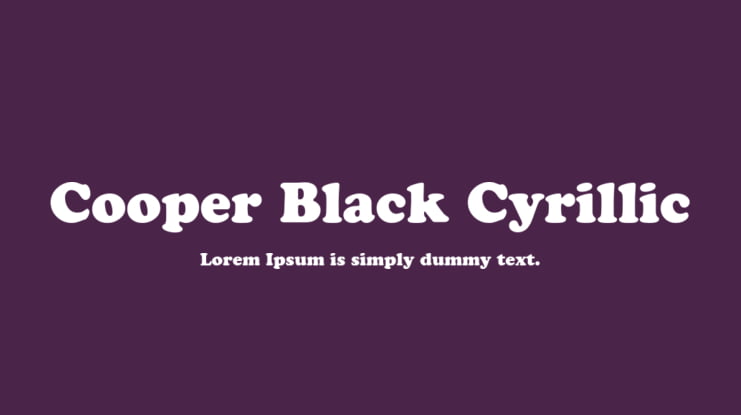 Cooper Black Cyrillic Font