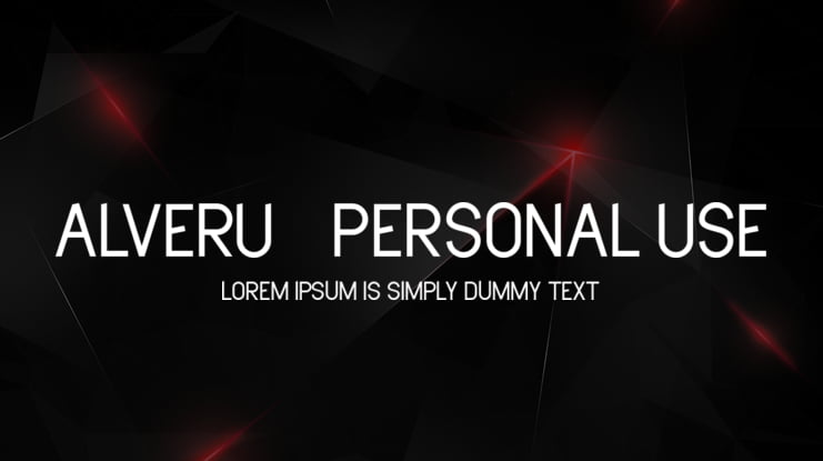 Alveru - Personal Use Font