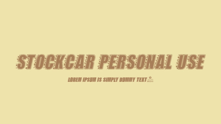 STOCKCAR PERSONAL USE Font