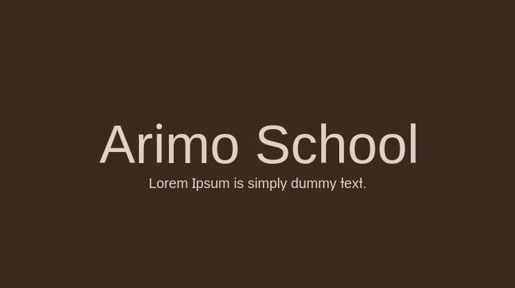 Arimo School Font