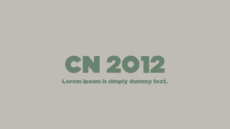 CN 2012 Font