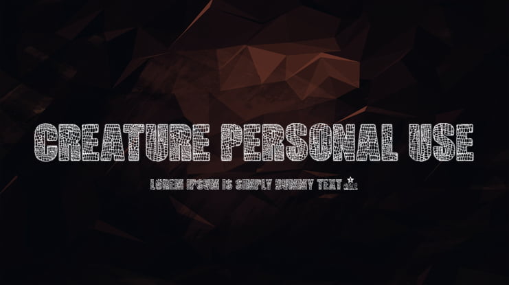 CREATURE PERSONAL USE Font