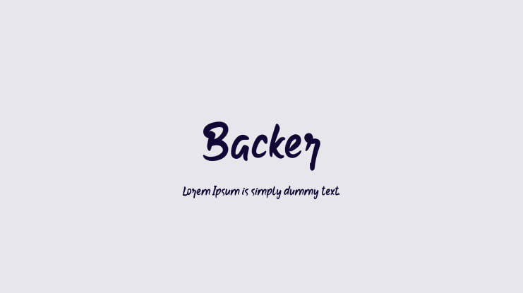 Backer Font