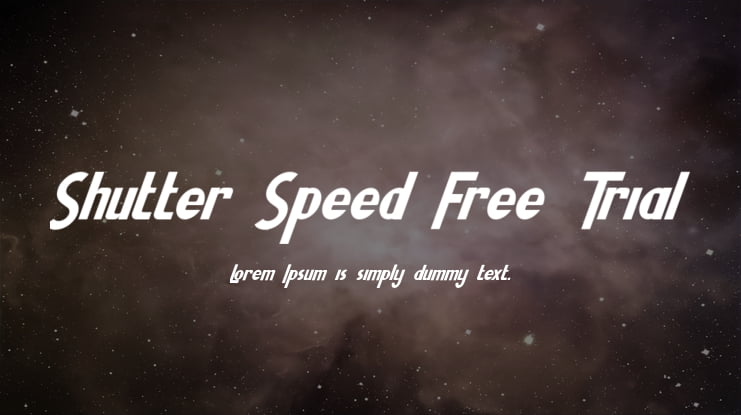 Shutter Speed Free Trial Font