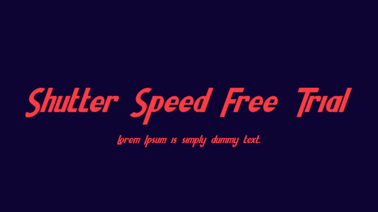 Shutter Speed Free Trial Font