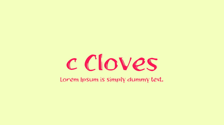 c Cloves Font