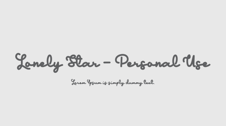 Lonely Star - Personal Use Font