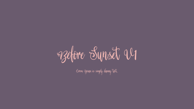 Before Sunset V1 Font