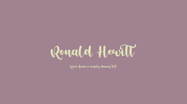 Ronald Hewitt Font
