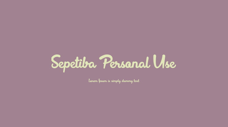 Sepetiba Personal Use Font