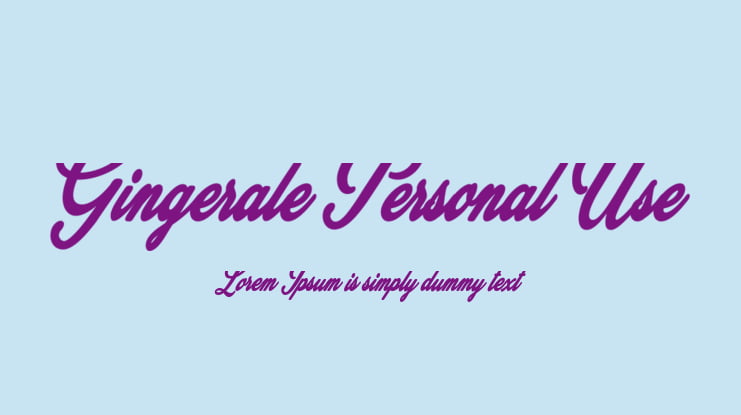 Gingerale Personal Use Font