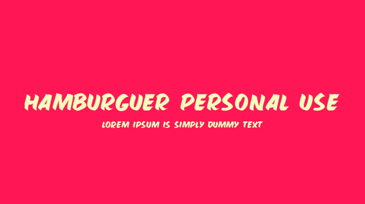HAMBURGUER PERSONAL USE Font
