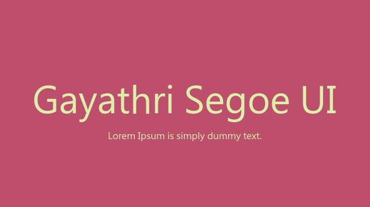 Gayathri Segoe UI Font