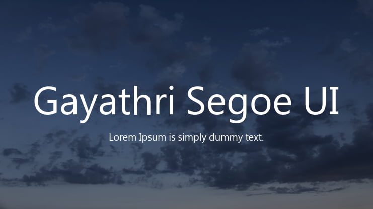 Gayathri Segoe UI Font