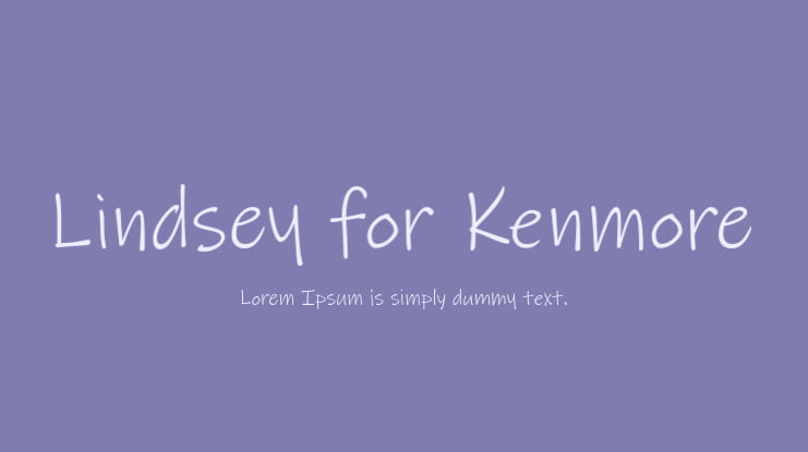 Lindsey for Kenmore Font