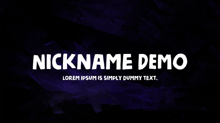 Nickname DEMO Font