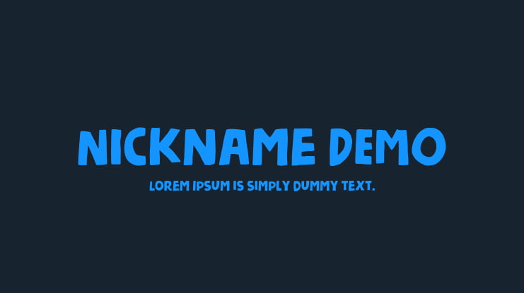 Nickname DEMO Font