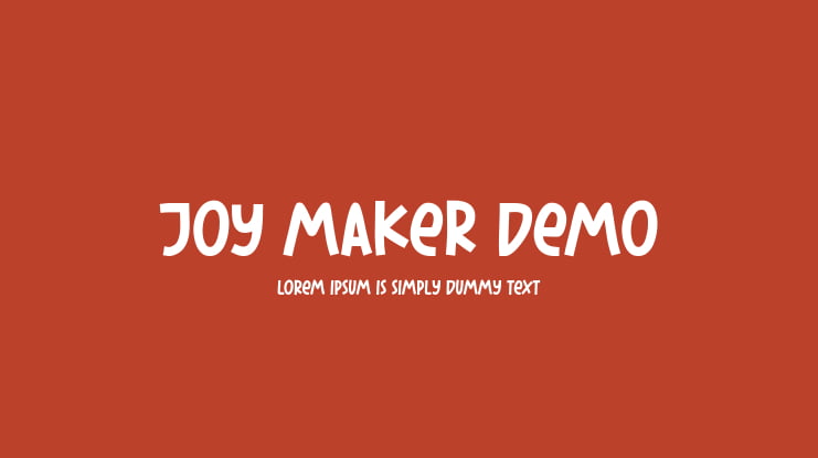 Joy Maker Demo Font