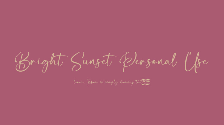 Bright Sunset Personal Use Font