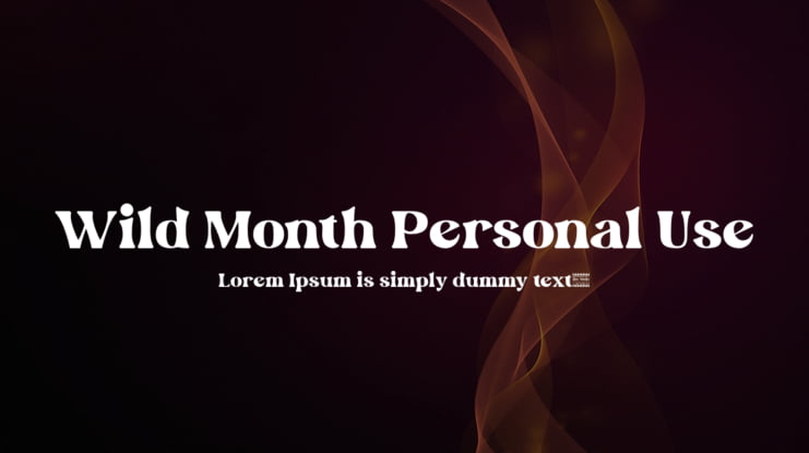 Wild Month Personal Use Font