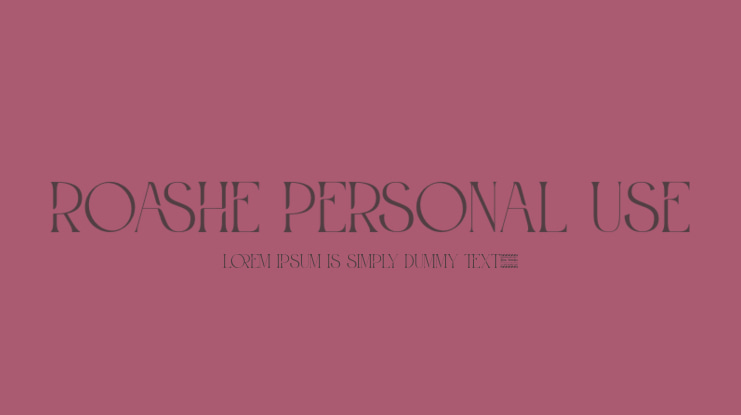 Roashe Personal Use Font