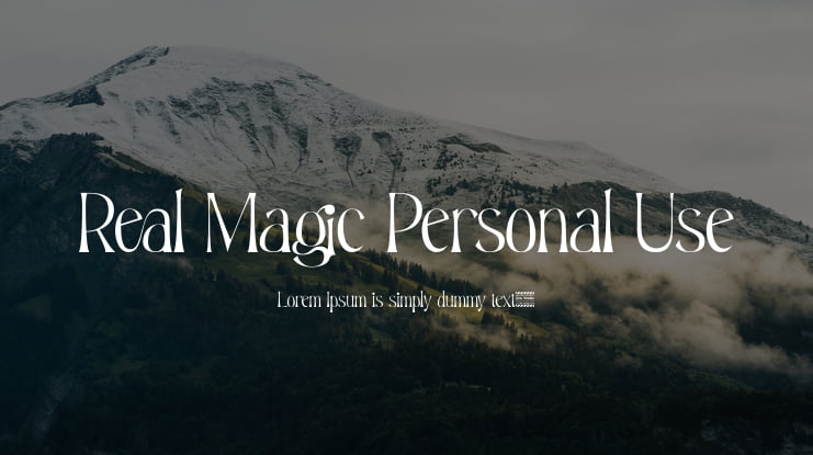 Real Magic Personal Use Font