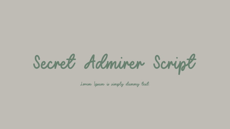 Secret Admirer Script Font Family