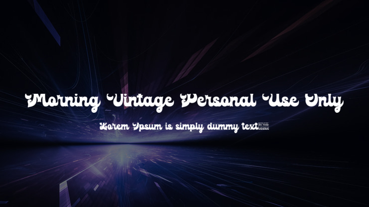 Morning Vintage Personal Use Only Font
